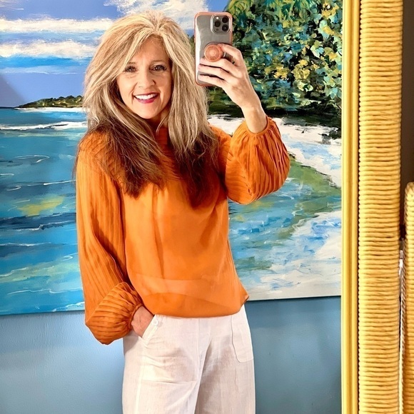 ⭐️Moda International, Rich Orange Pull-On Top, Excellent Condition, Beautiful,XS - Picture 5 of 9